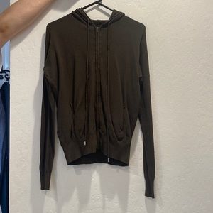 Olive green zip up brandy hoodie